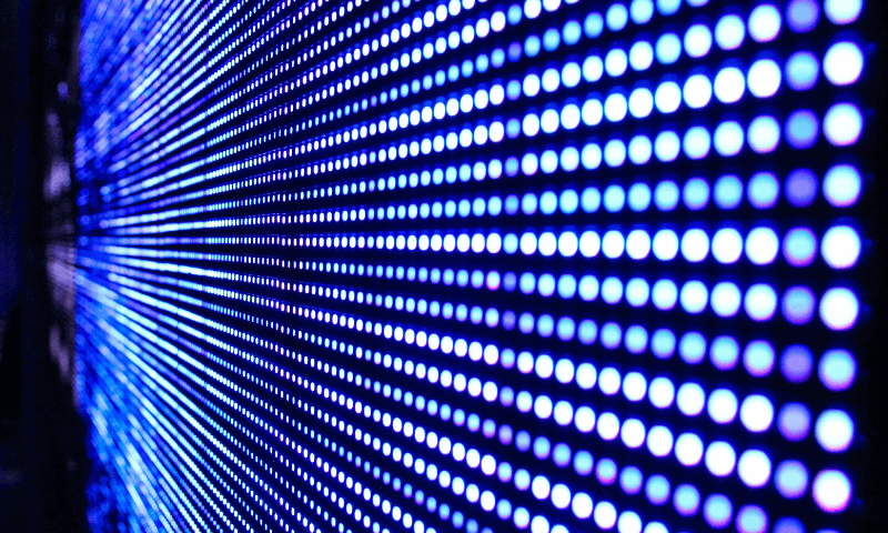 instalaci&oacute;n con varios LED azules