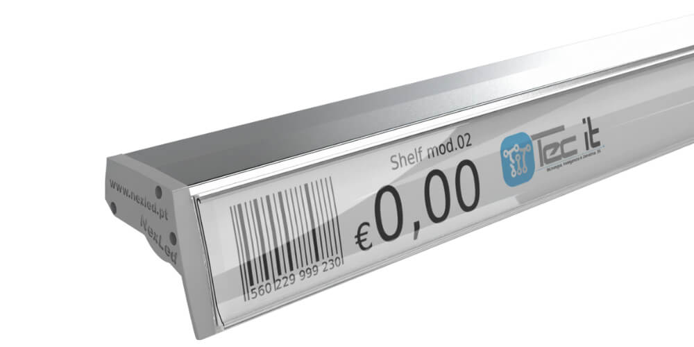 Shelf LED Eco en aluminium avec étagères en verre