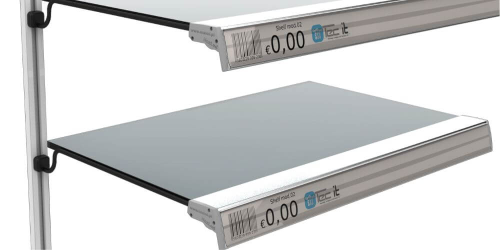 Shelf LED en aluminium connecté au rail magnétique blanc